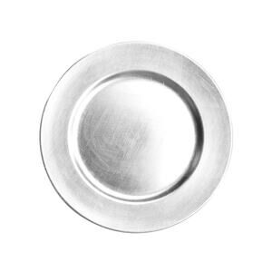 13 Inch Elegant Silver Hand Brushed Finish Plastic Charger Plate Set of 11